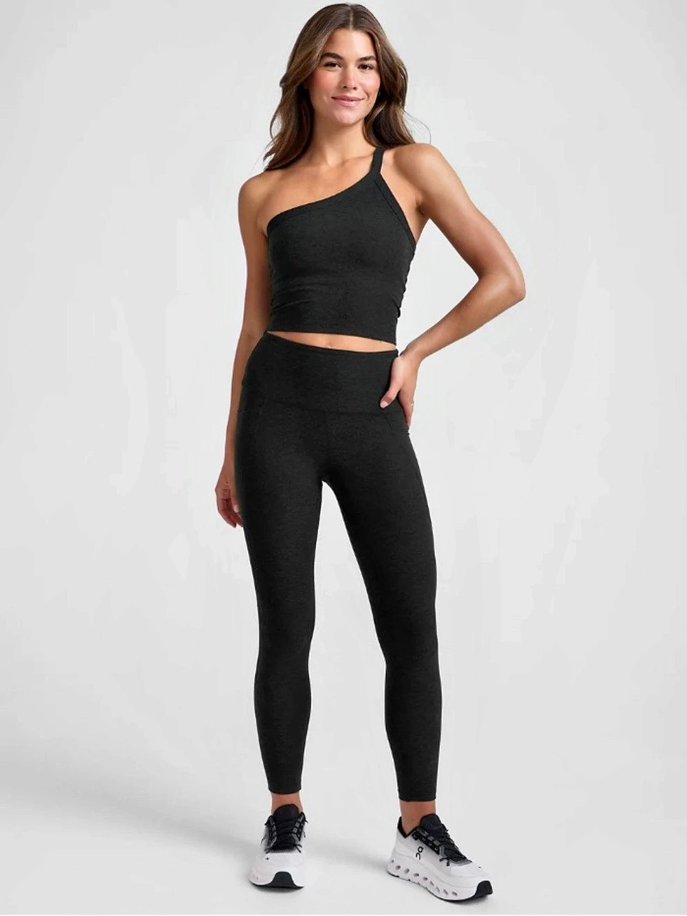 Beyond Yoga One and Only Shoulder Cropped Tank Black